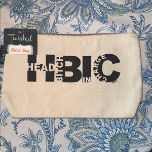 Twisted Cream and Black Clutch with Bold Design